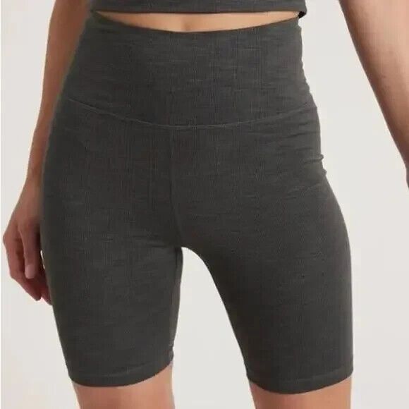 Marine Layer Studio Bike Short Womens Size M Gray High Rise Active Shorts NEW - Picture 2 of 12